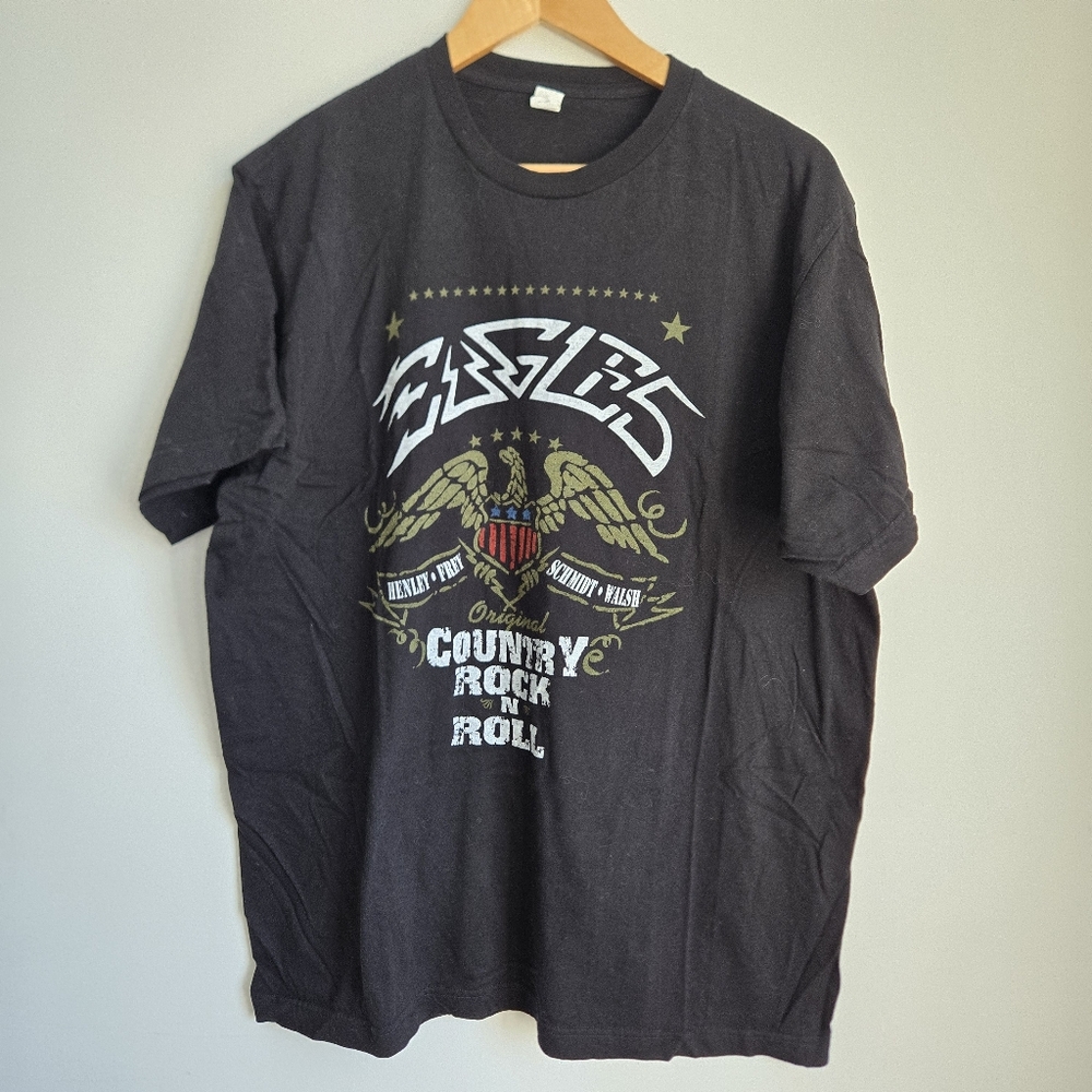 Eagles Black Country Rock N Roll Graphic T-Shirt Size XL